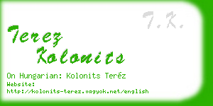 terez kolonits business card