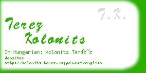 terez kolonits business card